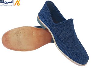 کفش سنتی مردانه، گیوه سرمه ای زیره چرمی