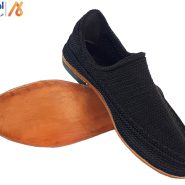 کفش سنتی مردانه، گیوه زیره چرمی مشکی