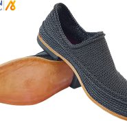 کفش سنتی مردانه، گیوه طوسی زیره چرمی