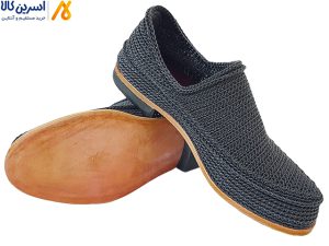 کفش سنتی مردانه، گیوه طوسی زیره چرمی